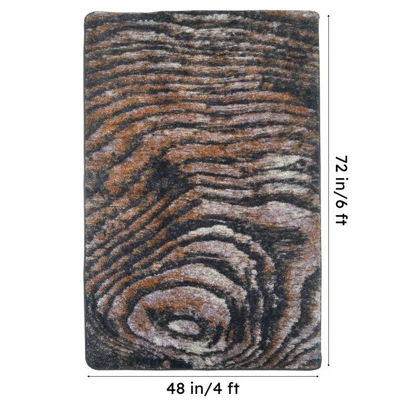 Navori Abstract Micro Fiber Area Rug - Brown,Grey media 7