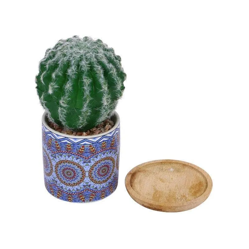 Faux Big Cacti In Ethnic Pot - 16 cms media 4