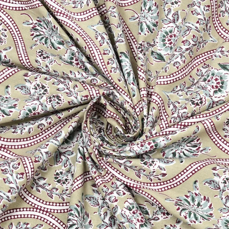 Rangly Cotton Bedsheet (Green,Pink) - 240 TC media 6