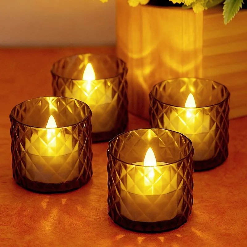 AuraLume Multi Choice Candle Holders (Grey) - Set Of Four media 1