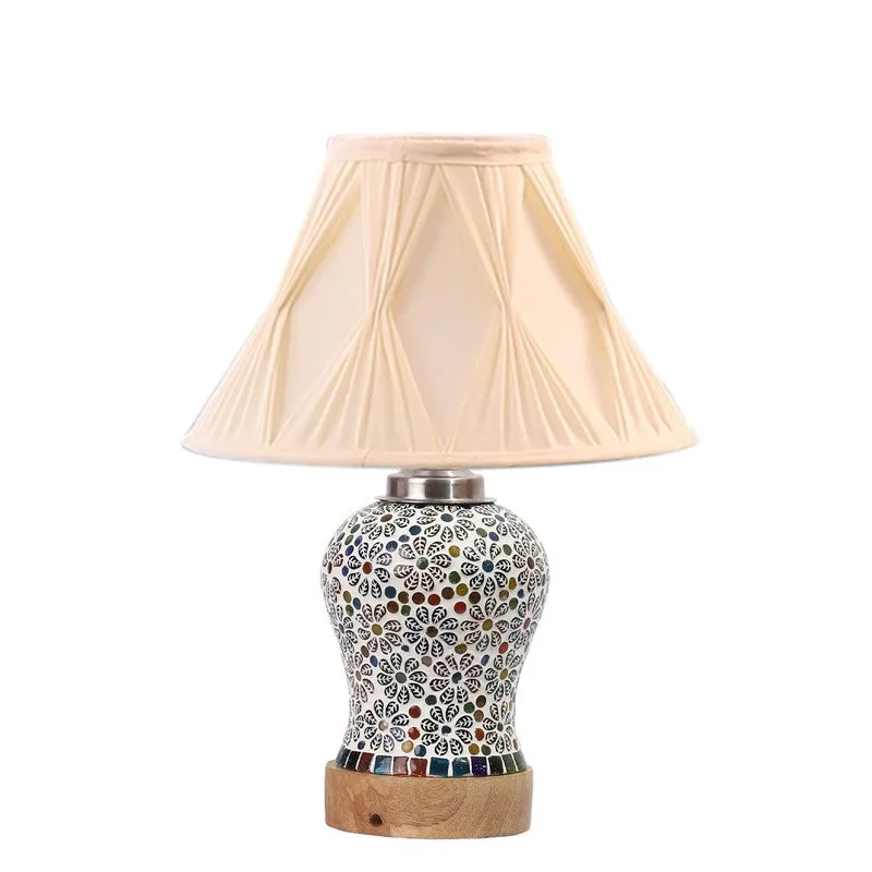 Santora Smocked Wooden Table Lamp - Multicolor media 5