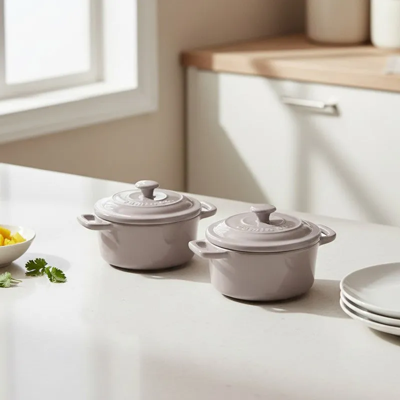 Cumin Co Ceramic Mini Cocottes (Grey/240 mL) - Set of Two media 1