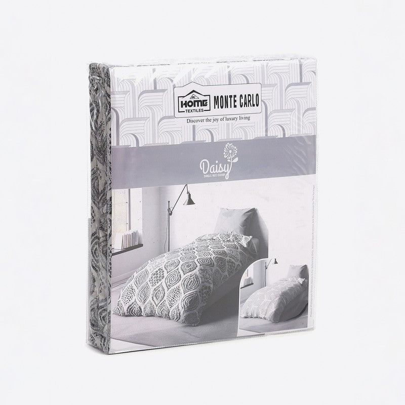 Monte Carlo Desiora Motif Print Polycotton Reversible Dohar (Dark Grey) - 150 GSM media 7