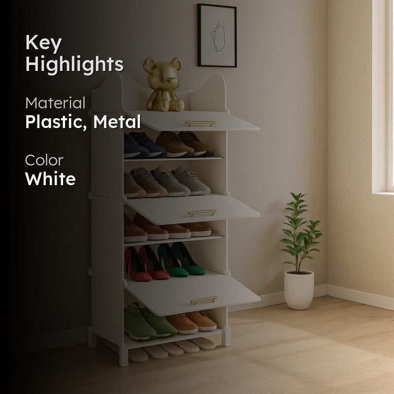 NeatWalk White Plastic & Metal Shoe Racks media 2