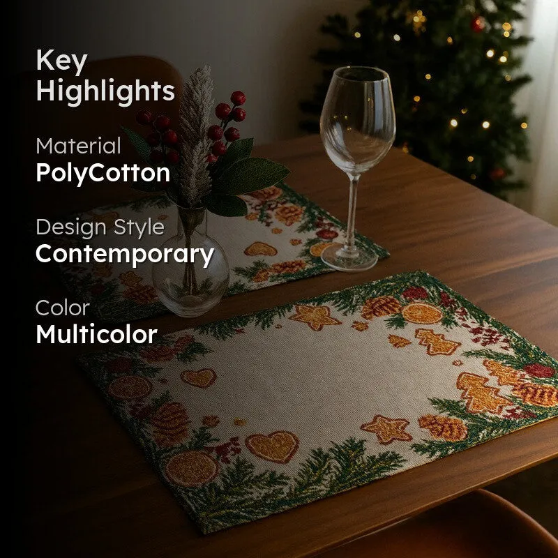 Holly Jolly Charm Table Mats - Set Of Two media 2