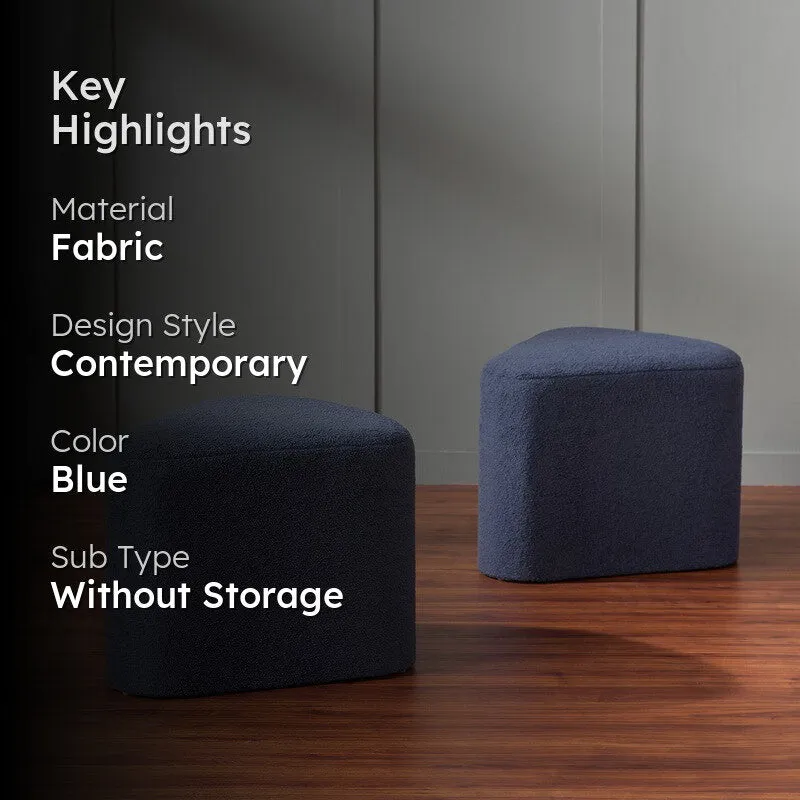 Plush Seat Pouffe (Blue) - Set Of Two media 2