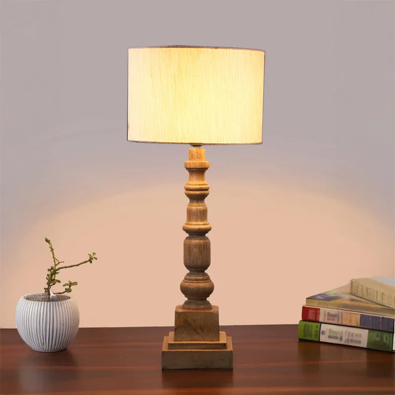 Cotin I Arbor Wooden Table Lamp - Beige,Brown media 2