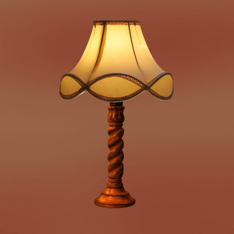 Elvane Zyra Wooden Table Lamp - OffWhite media 7