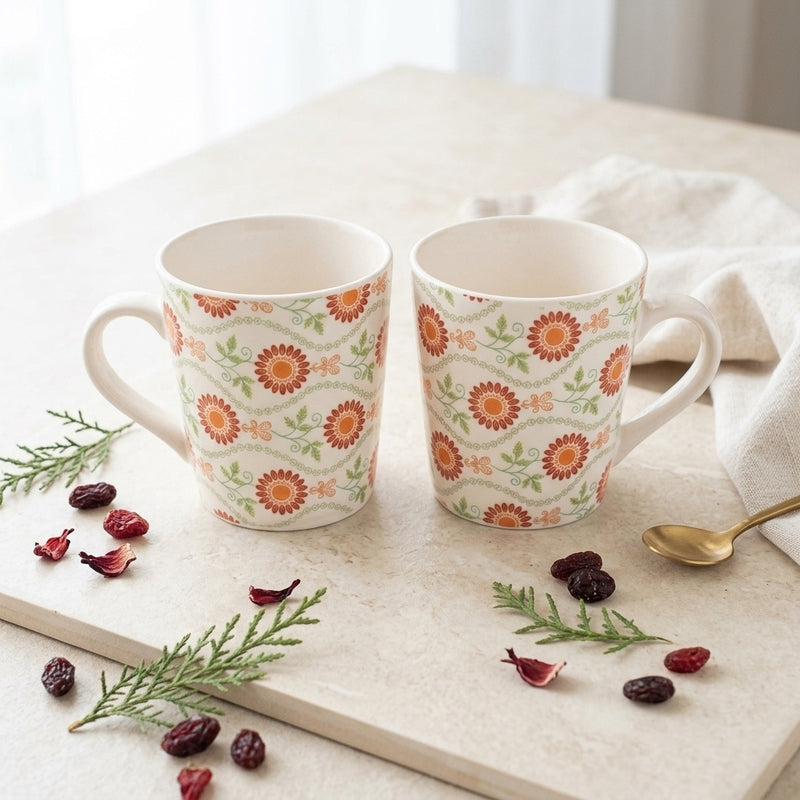 Sunny Ceramic Coffee Mug (270 mL Each) - Set of Two