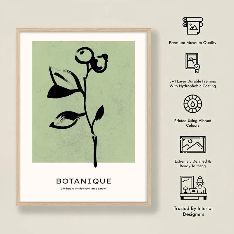 Floral Silhouette Canvas Wall Painting With Brown Frame media 10