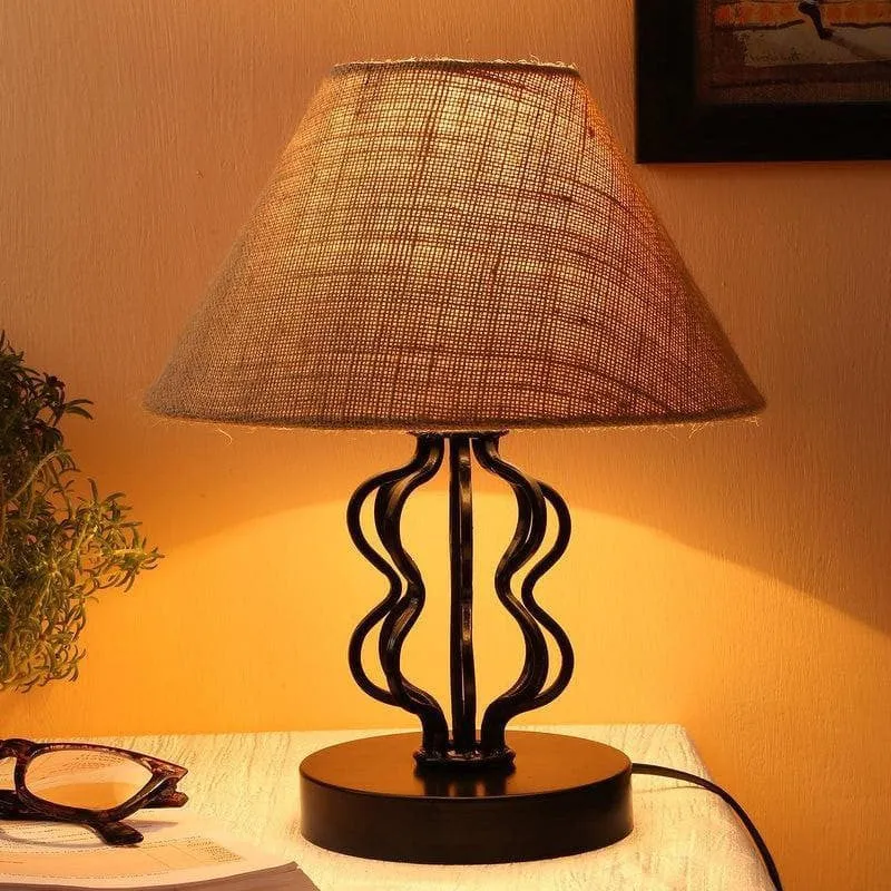 Iggly Wiggly Fabric Table Lamp - Beige media 1