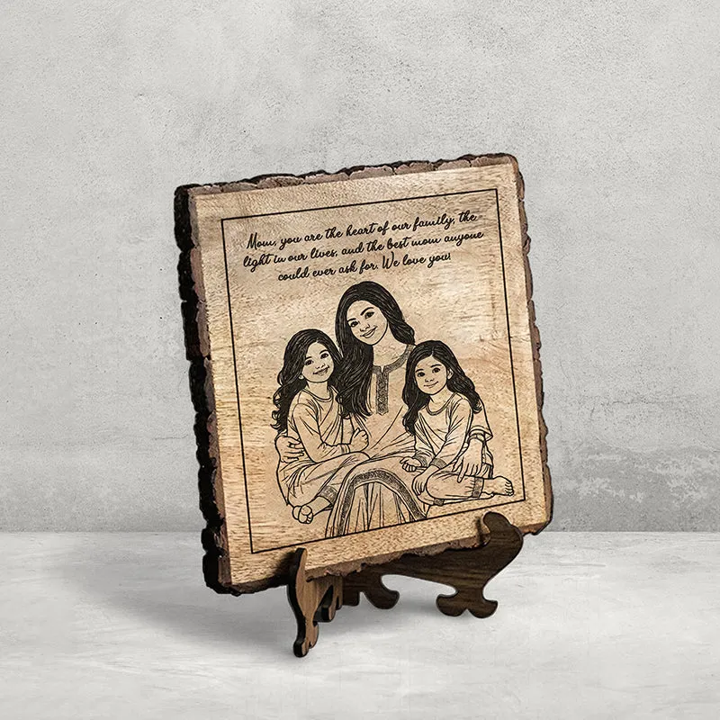 Mother Is The Heart Of Family Wood Showpiece - Square media 3