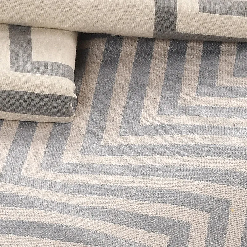 Wave Whisper Cotton Bedsheet (Grey) - 224 TC media 5