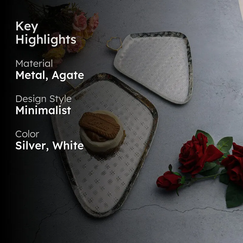 Aurora Platter (Silver,White) - Set of Two media 2
