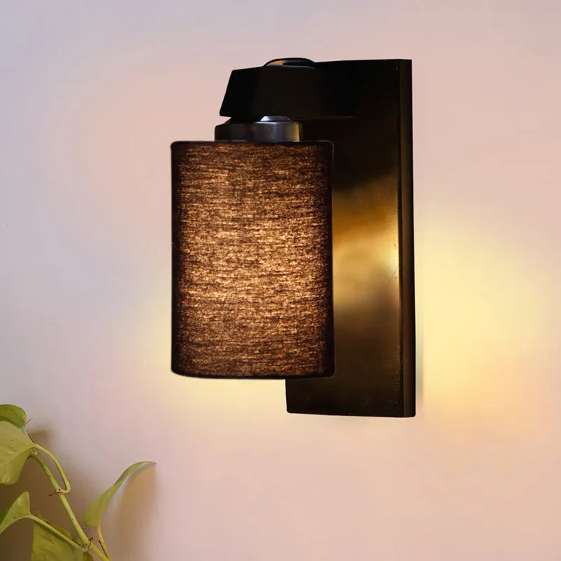 Eyrie Wooden Wall Lamp - Black media 1