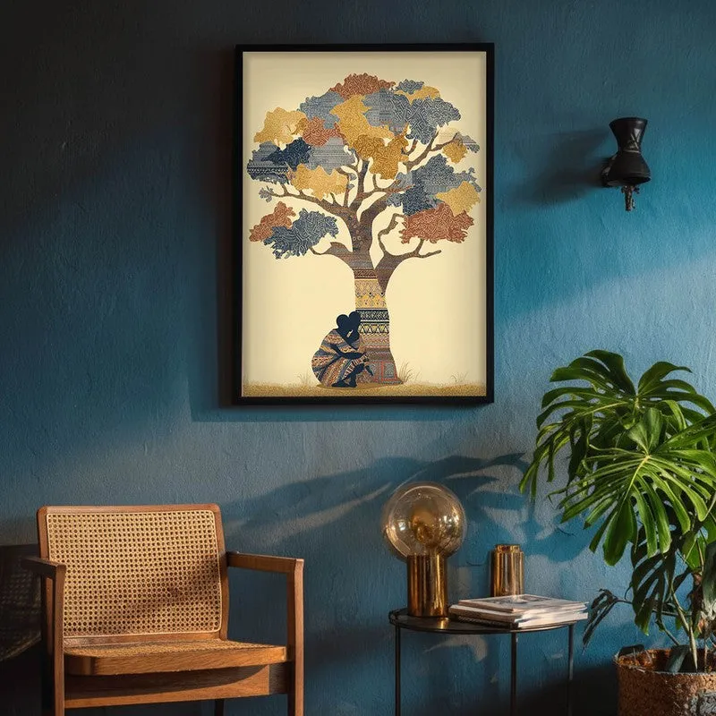 Kalpavriksha Canvas Wall Painting With Black Frame media 4