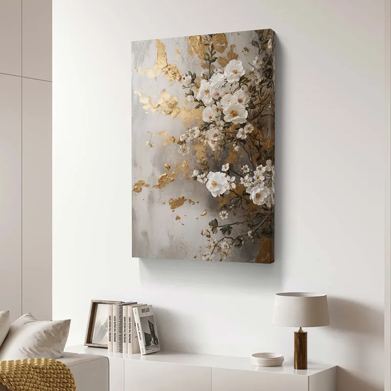 Aurum & Ivory Blooms Wall Painting media 4