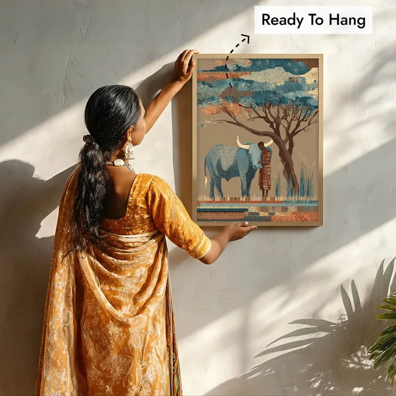 Prakriti Canvas Wall Painting With Brown Frame media 9