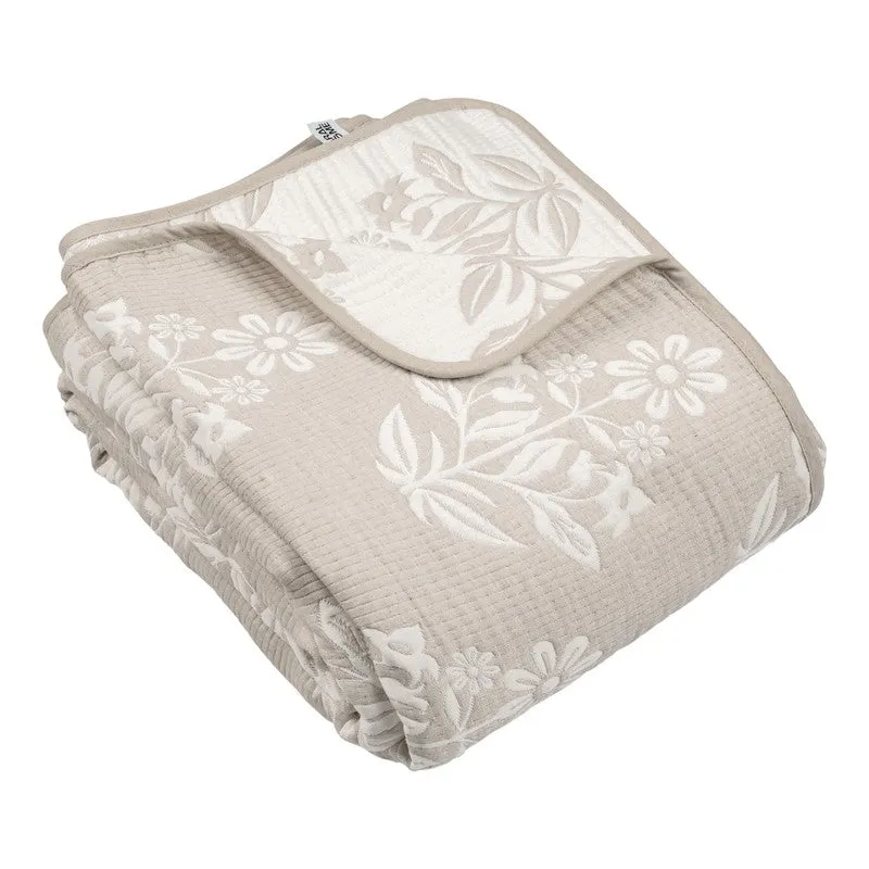 Ivory-Beige Floral Design Comforter media 6