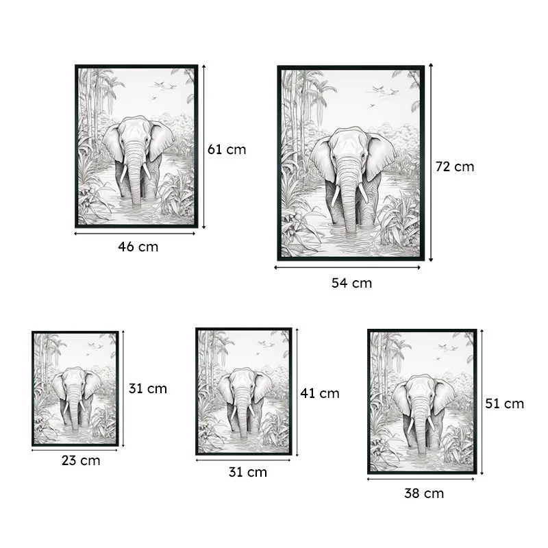 Elephant Sketch Canvas Wall Art media 8