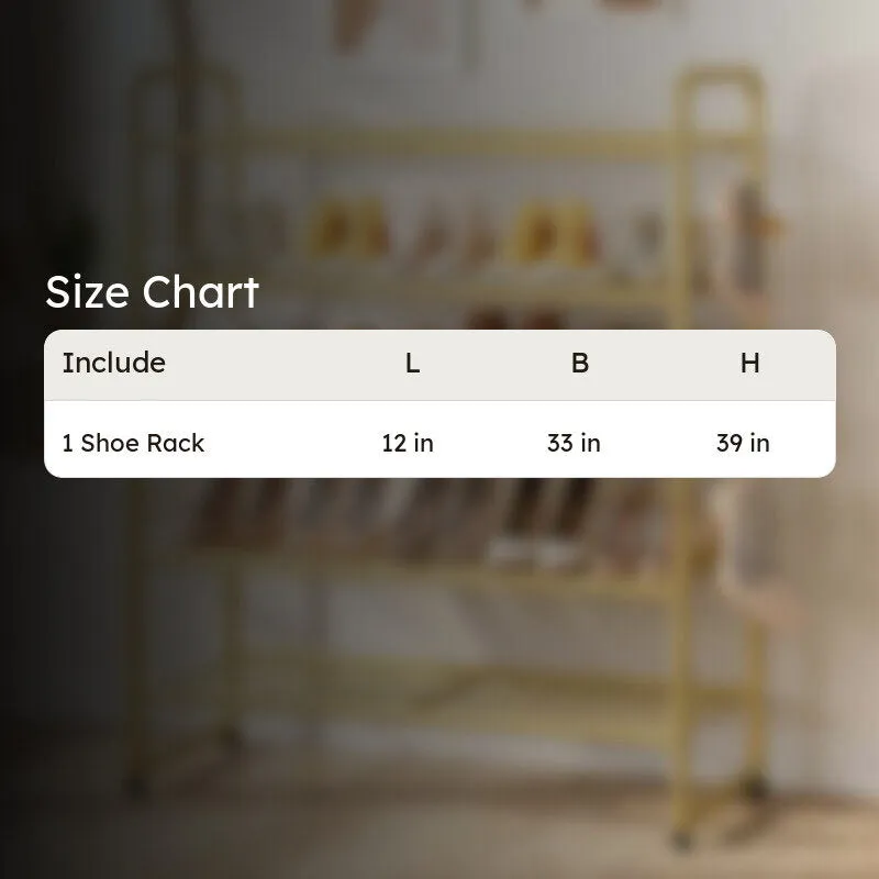 Slim Metal Shoe Rack - Gold media 8