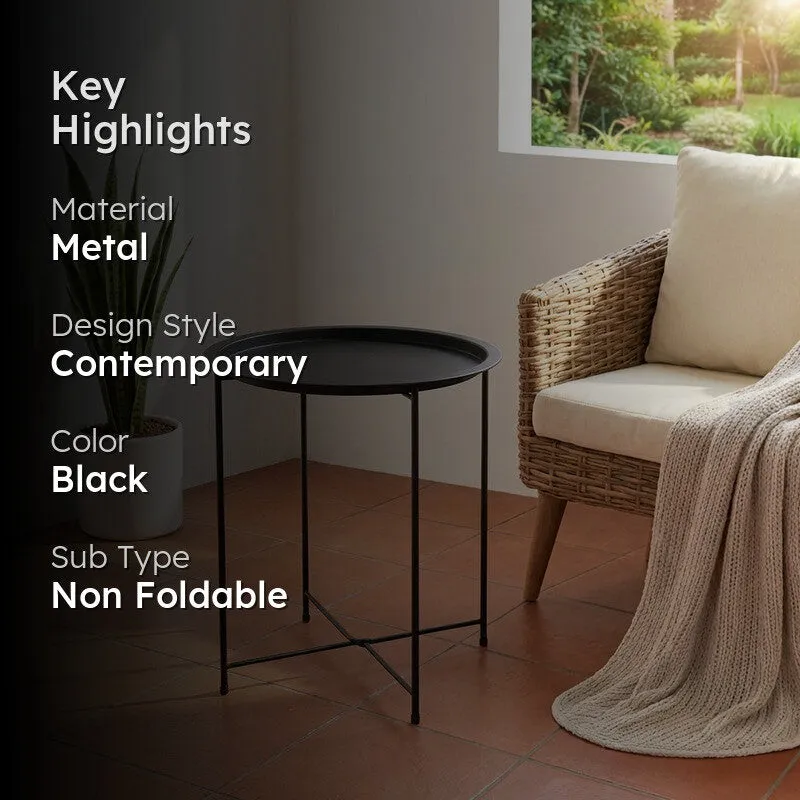 Cedar Metal Side Table - Black media 2