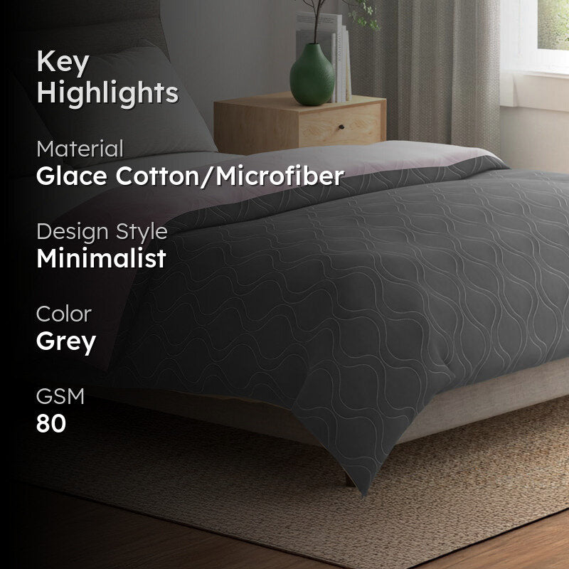 Urban Space Triad Microfiber Reversible Comforter (Grey, Rose) - 80 GSM media 2