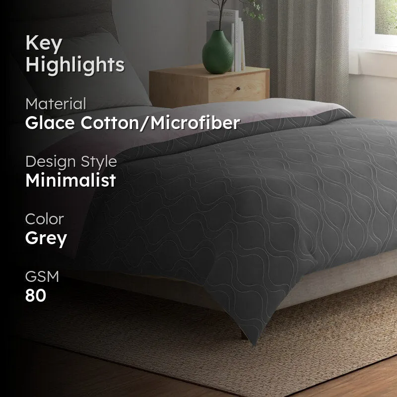 Urban Space Triad Microfiber Reversible Comforter (Grey, Rose) - 80 GSM media 2