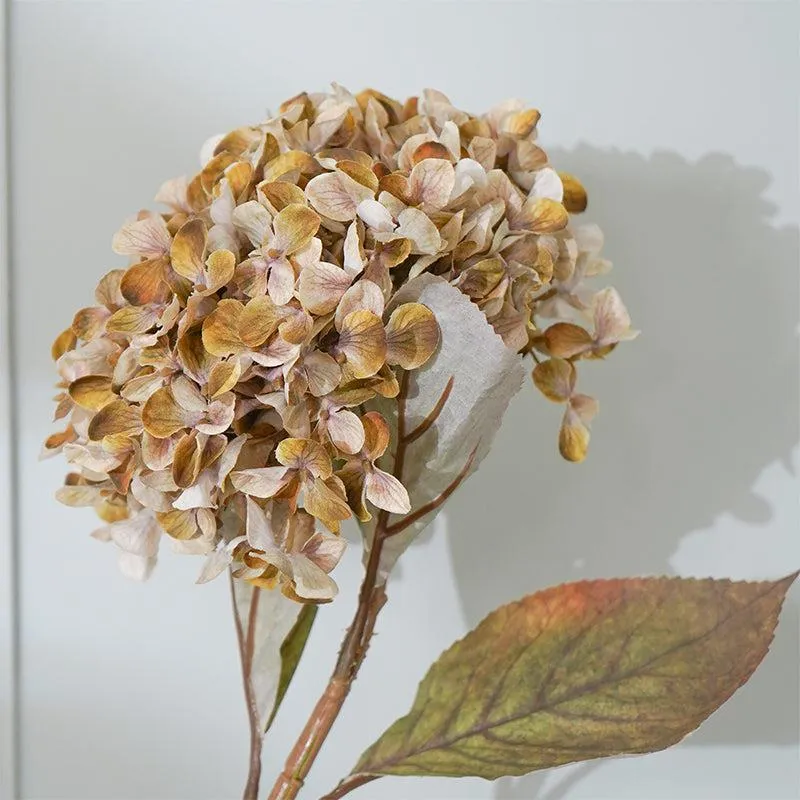 Faux Autumn Hydrangea Flower Stick (Light Brown) - 26 CM media 4