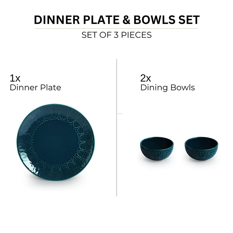 Forest Fern Ceramic Dinner Set - 3 Piece Set media 4
