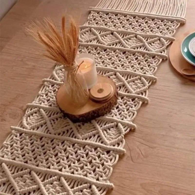 Riviana Macrame Knot Cotton  Table Runner media 3
