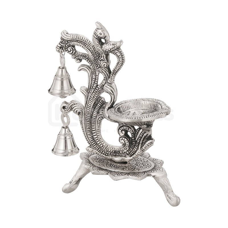 Chandrika Metal Diya with Bells - Set Of Two image 6