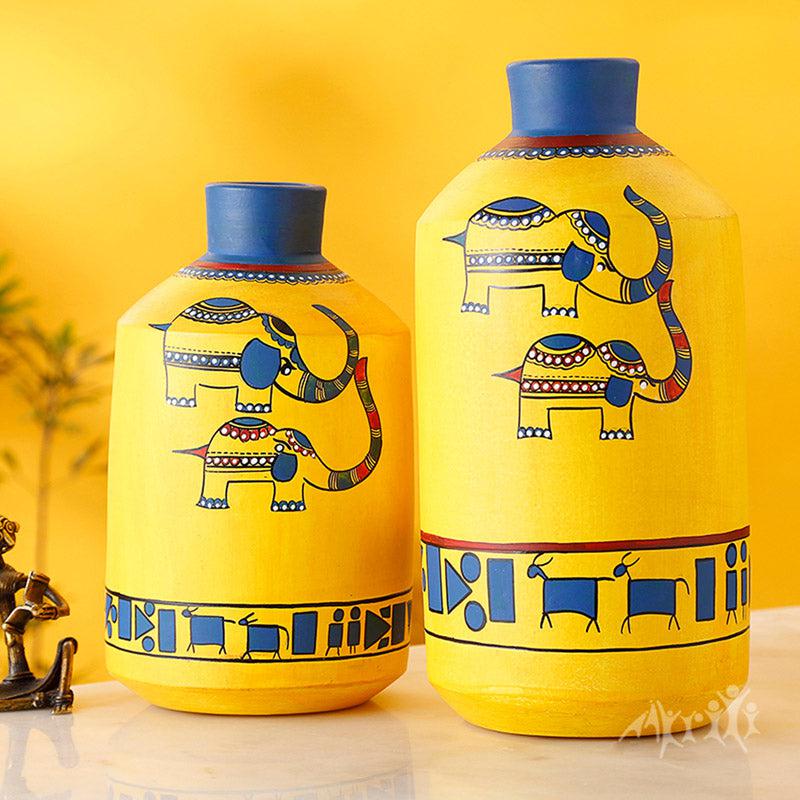Emi Madhubani Vase - Two Piece Set