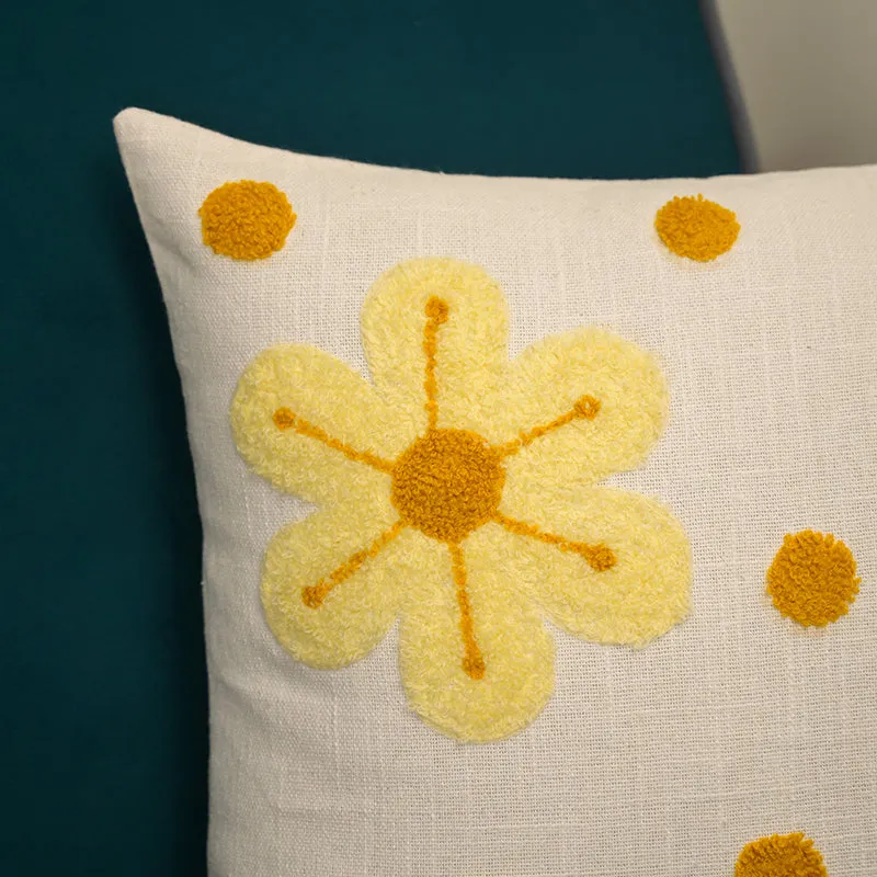 Sun Petals Embroidered Cushion Cover media 5