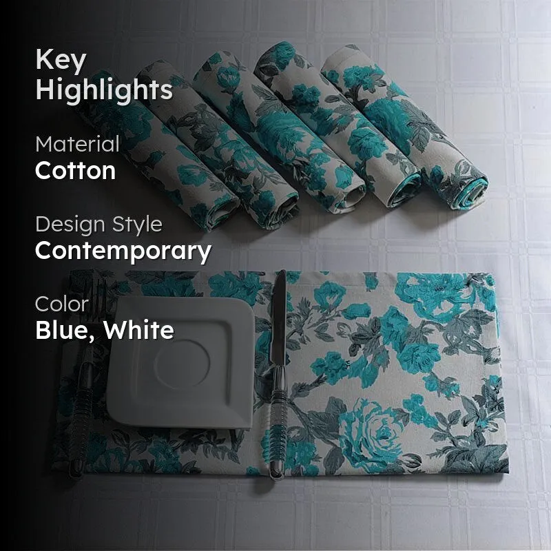 Swayam Azure Tales Table Napkin - Set Of Six media 2