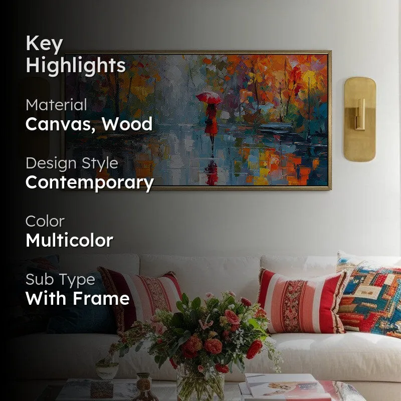 Autumnia Canvas Wall Painting With Frame media 2