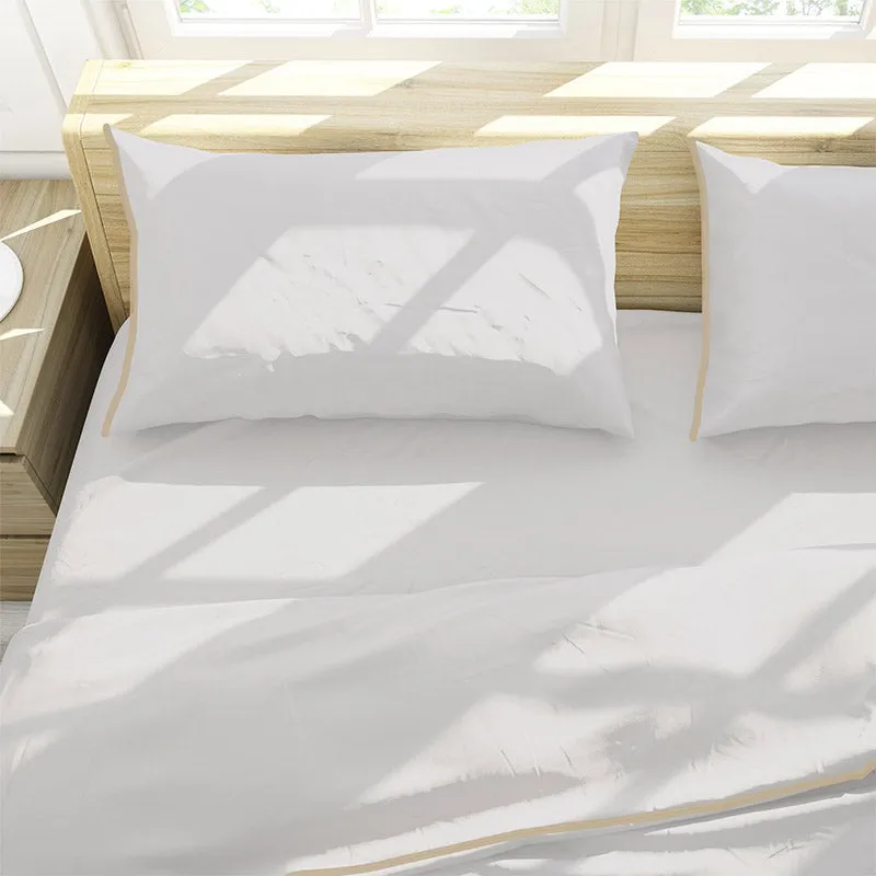 Bliss Sateen Solid Cotton Bedsheet (Moon White) - 220 TC media 3
