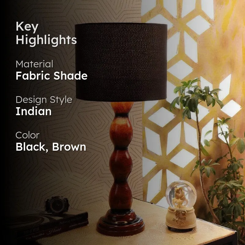 Braide Winde Fabric Table Lamp - Black,Brown media 2