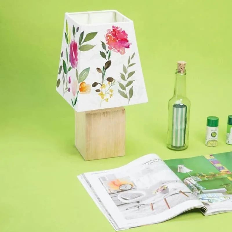 Crusta Flora Handpainted Fabric Table Lamp - Multicolor media 4