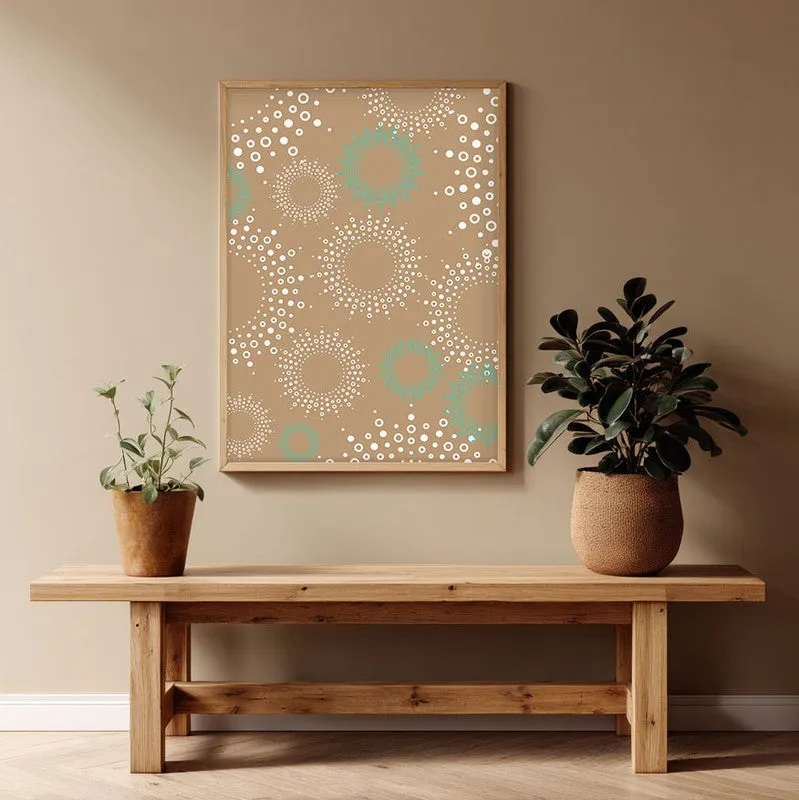 Stellar Echoes Canvas Wall Painting With Brown Frame media 1