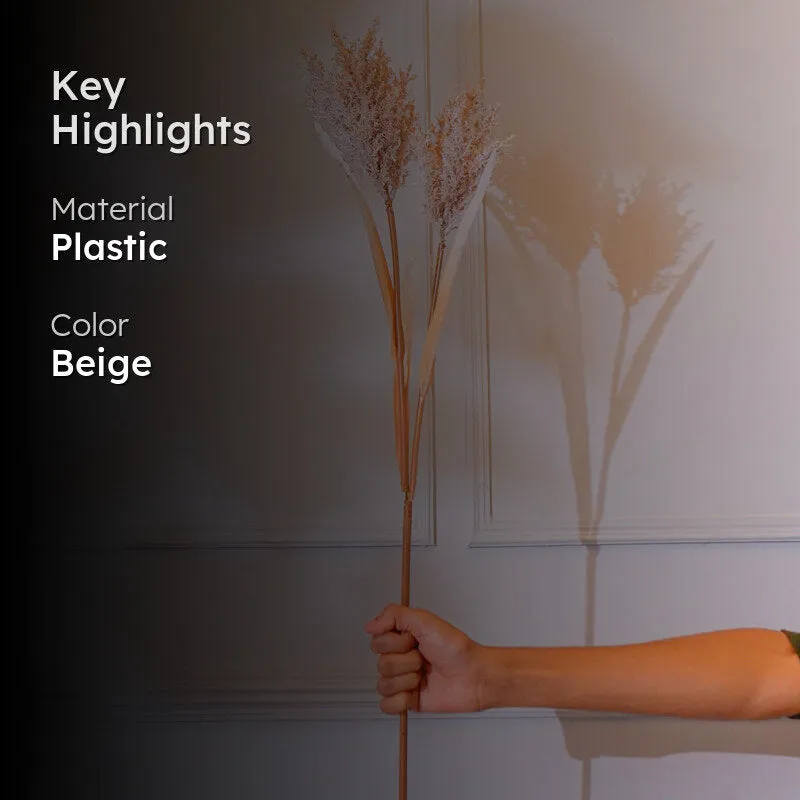Beige faux pearl millet grass flower stick with material and colour highlights