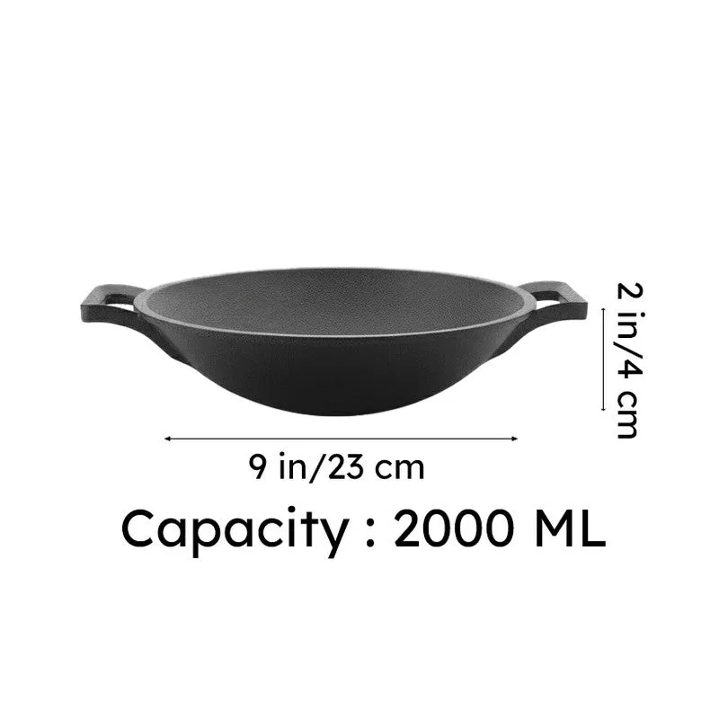 Wokline Cast Iron Shallow Kadhai - 2000 mL media 7