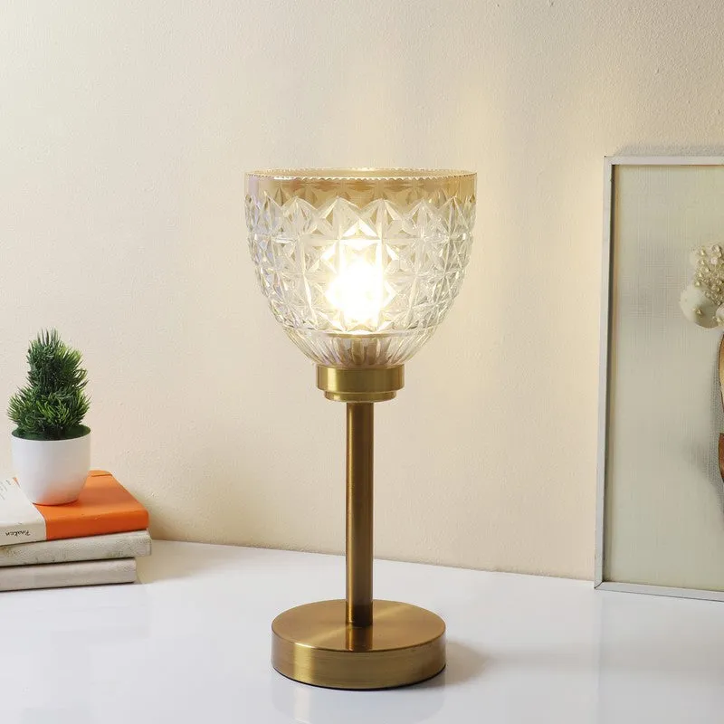 Cindrel Elegant Mild Steel Table Lamp - Gold,Transparent media 1