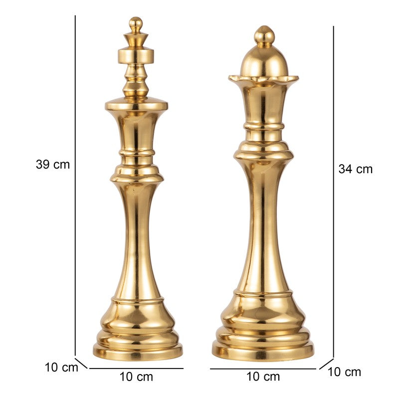 Chess Aluminum Showpiece (Gold) (Large) - Set Of Two media 6