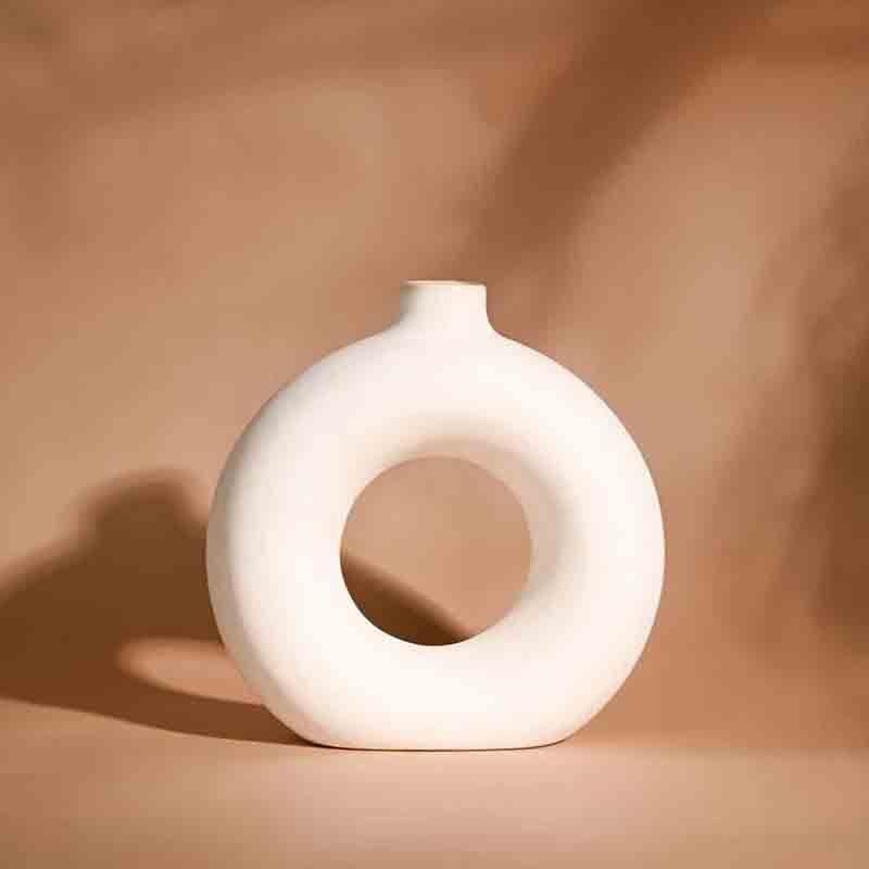 Boho Donut Vase - White media 6