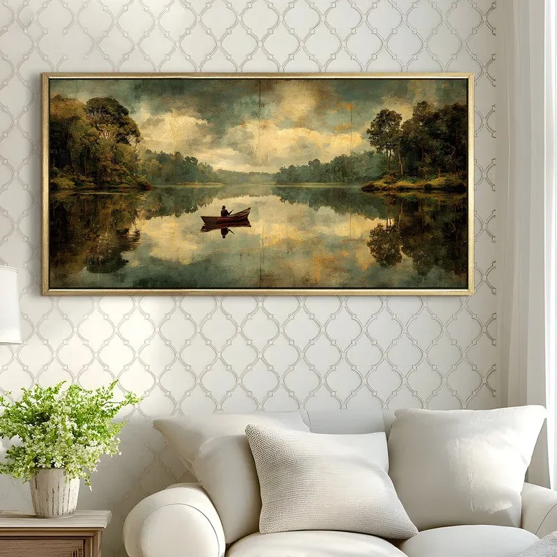 Solitary Boat Reflection Wall Art media 3