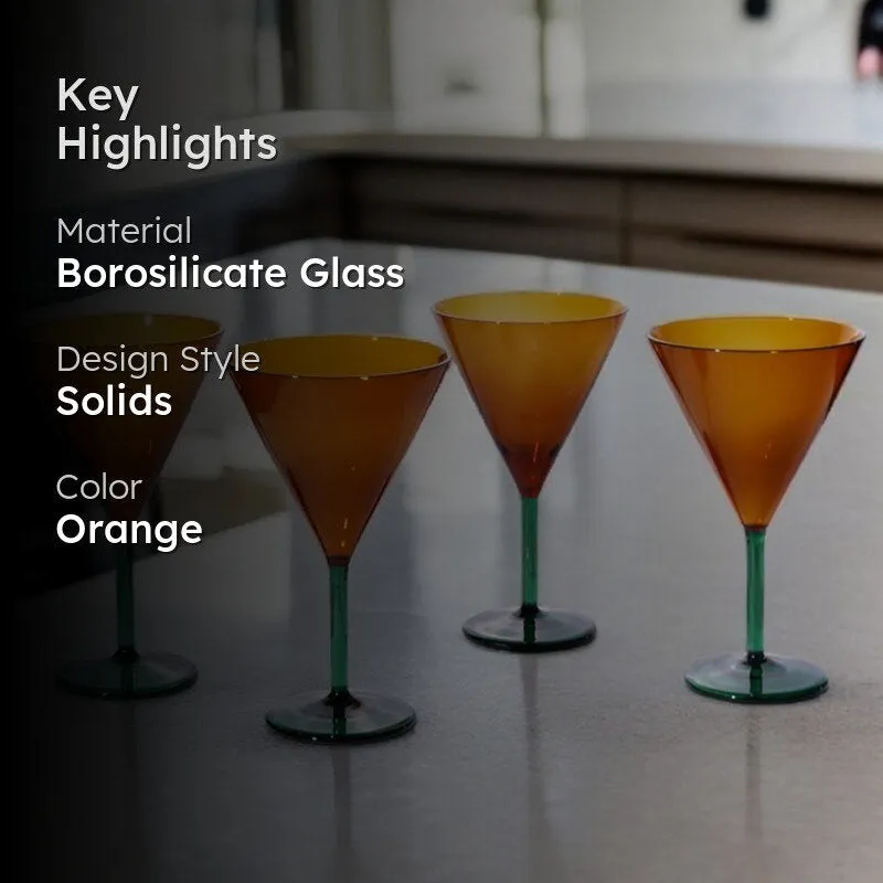Scarlet Ember Cocktail Glasses(240 mL) - Set Of Four media 2