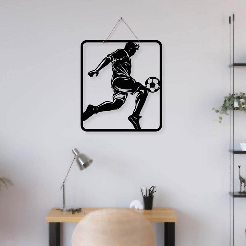Football Kicks Iron Wall Accent