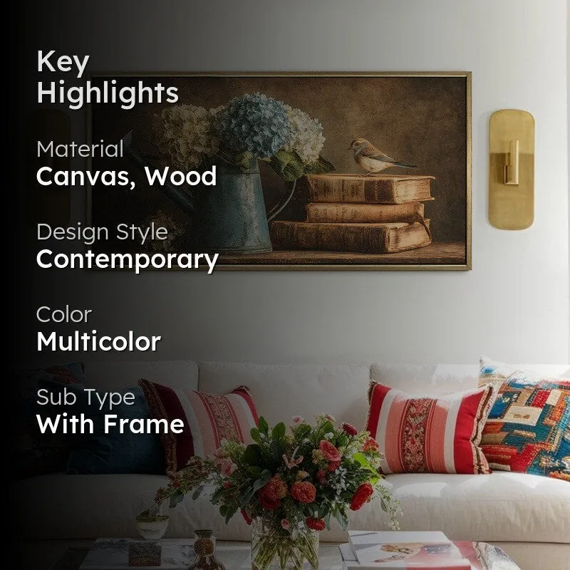 Petal Poetry Canvas Wall Painting With Frame media 2