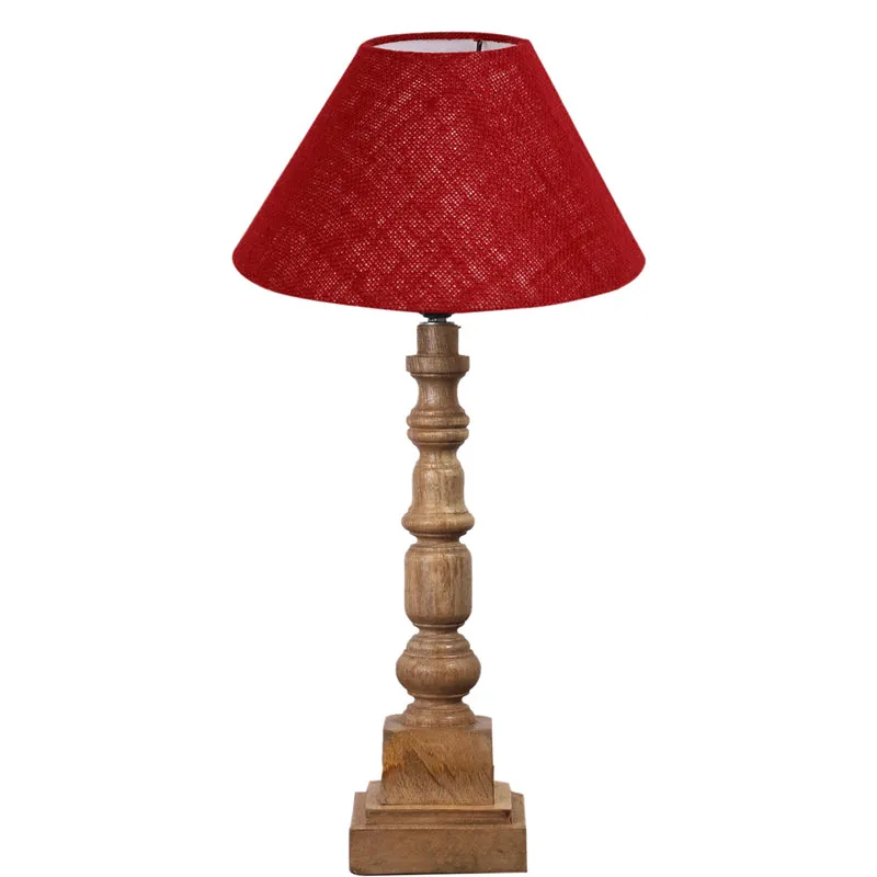 Sienna II Arbor Wooden Table Lamp - Red,Brown media 6